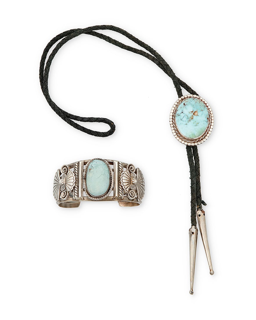 Two Southwest silver and turquoise jewelry items (1 of 2)