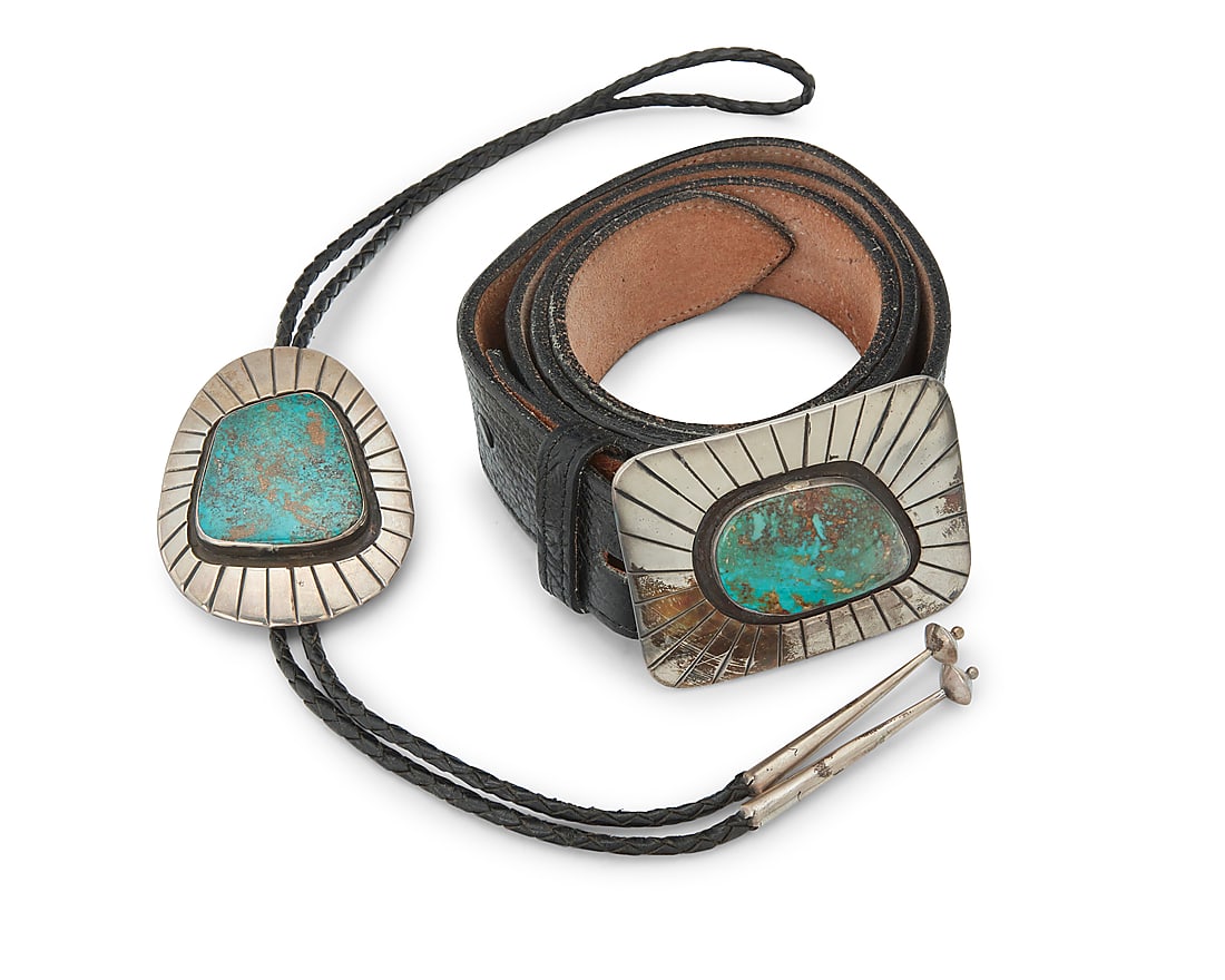 A set of Southwest silver and turquoise jewelry (1 of 2)