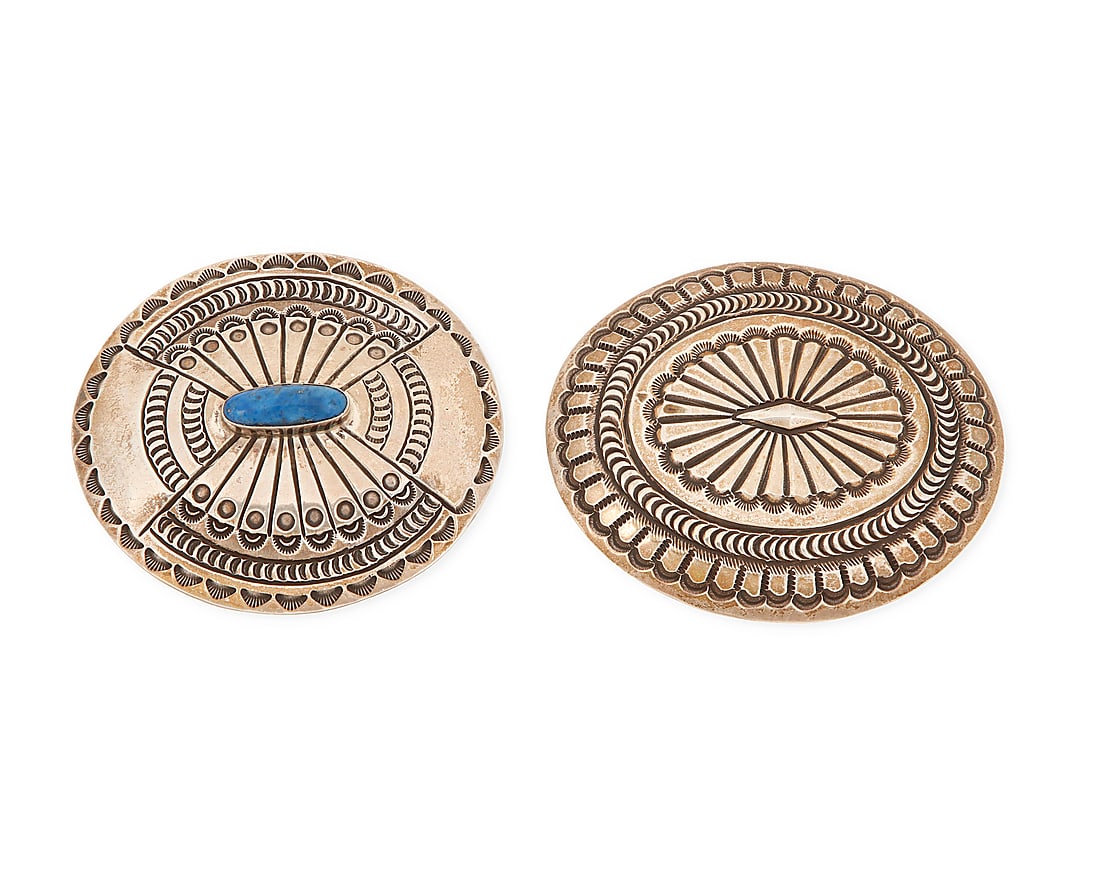 Two Southwest sterling silver concho belt buckles (1 of 2)