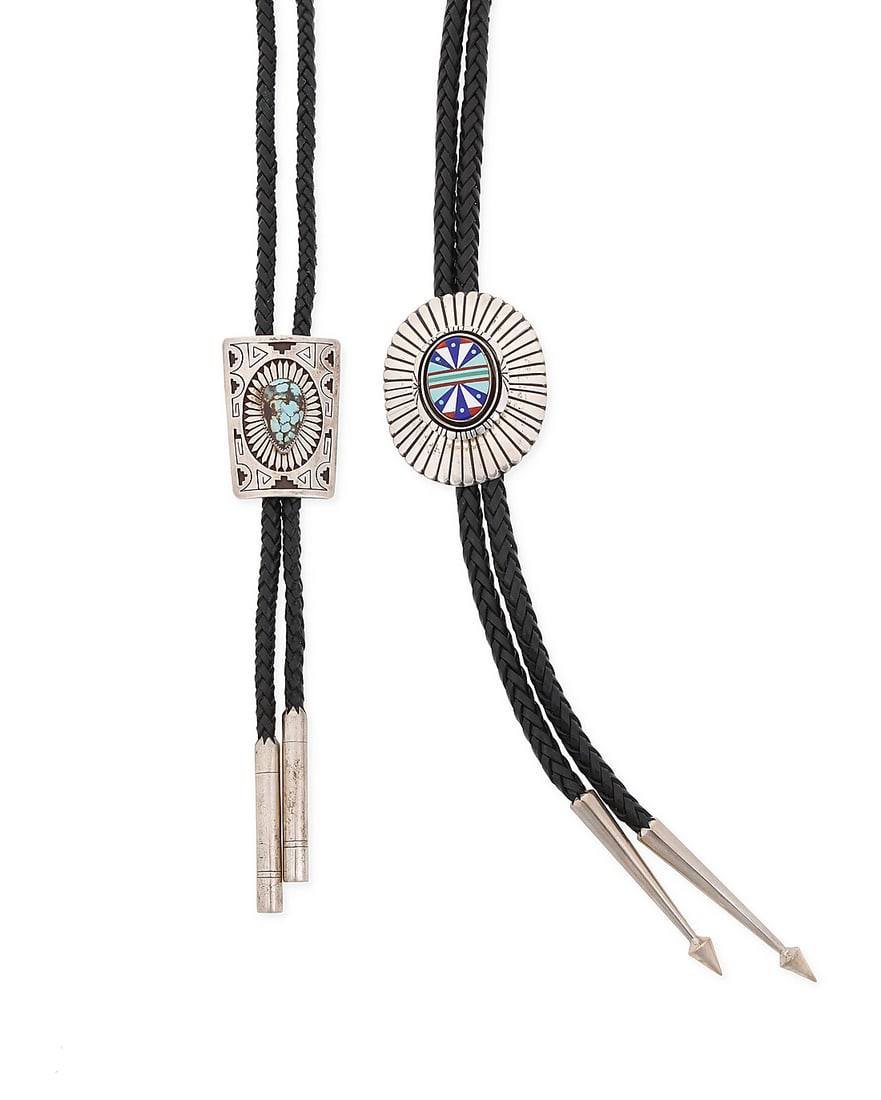 Two Southwest sterling silver bolo ties (1 of 2)