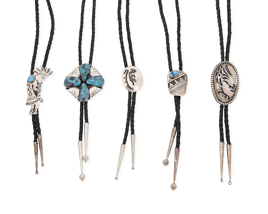 A group of Southwest sterling silver bolos (1 of 2)