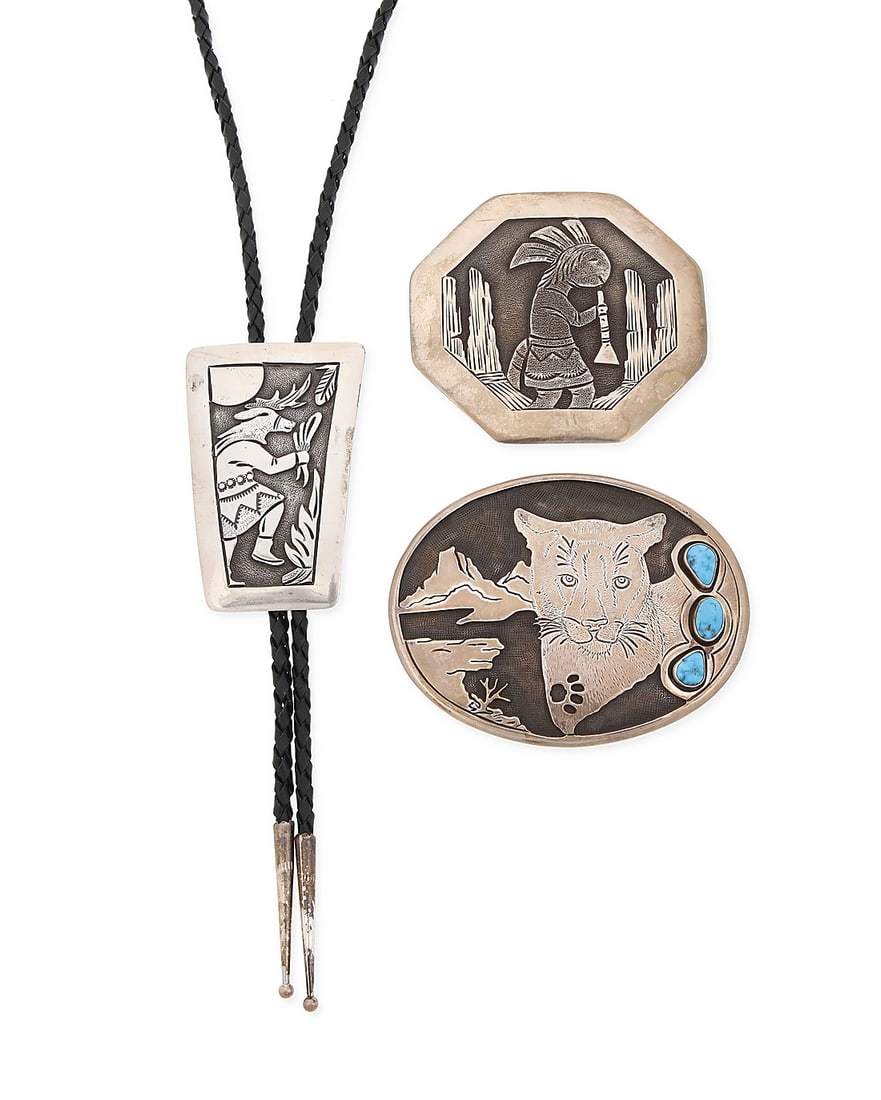 A group of Navajo sterling silver jewelry (1 of 2)