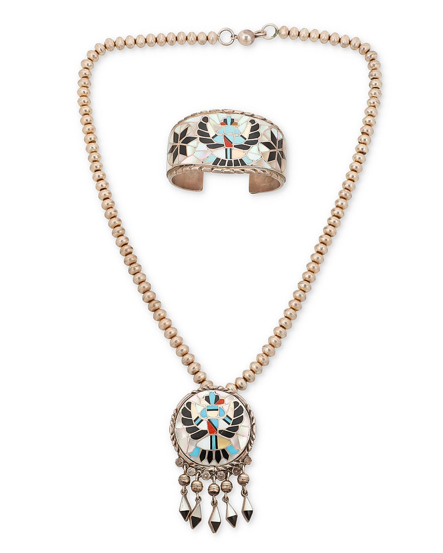 A group of Southwest sterling silver and multistone inlay jewelry (1 of 2)