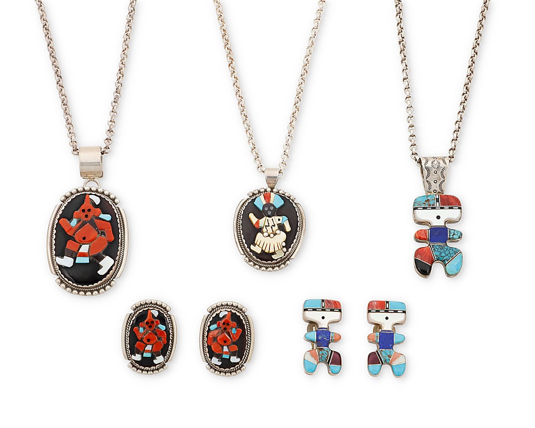 A group of Southwest silver and stone inlay jewelry (1 of 1)