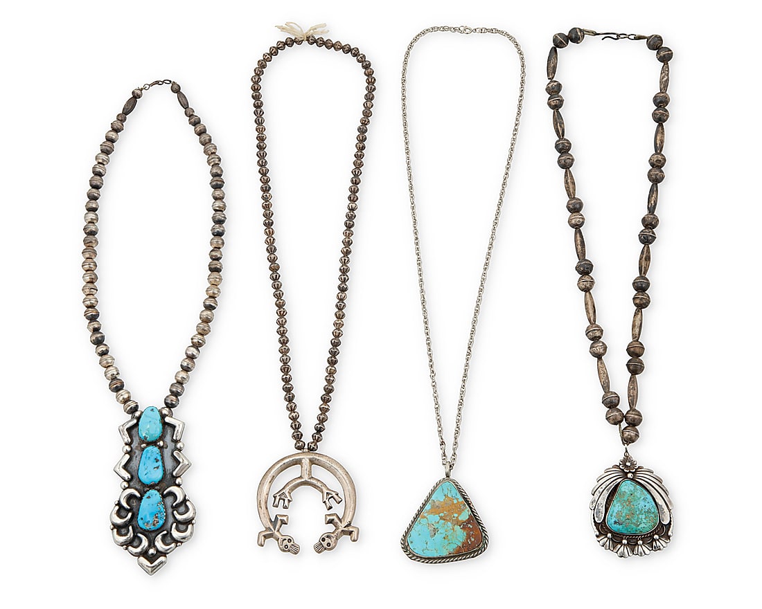 A group of Southwest silver necklaces (1 of 3)