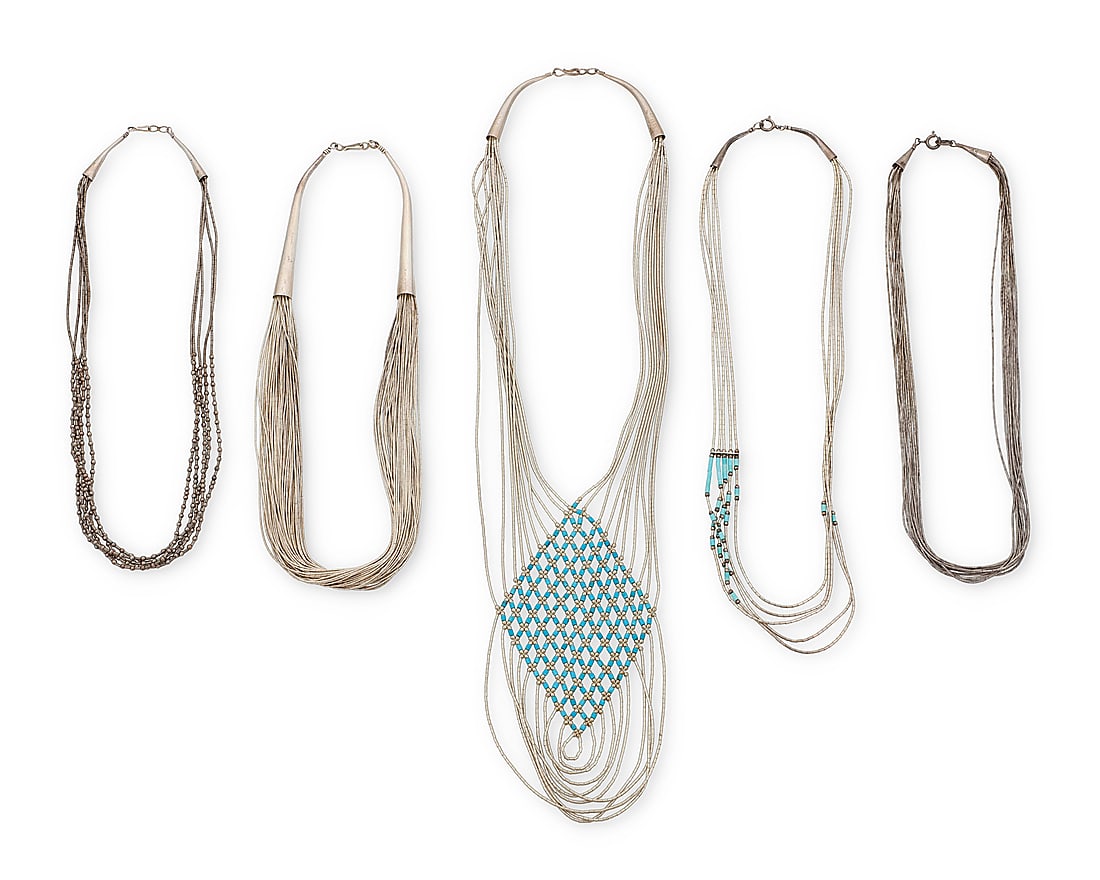 A group of Southwest liquid silver necklaces (1 of 2)