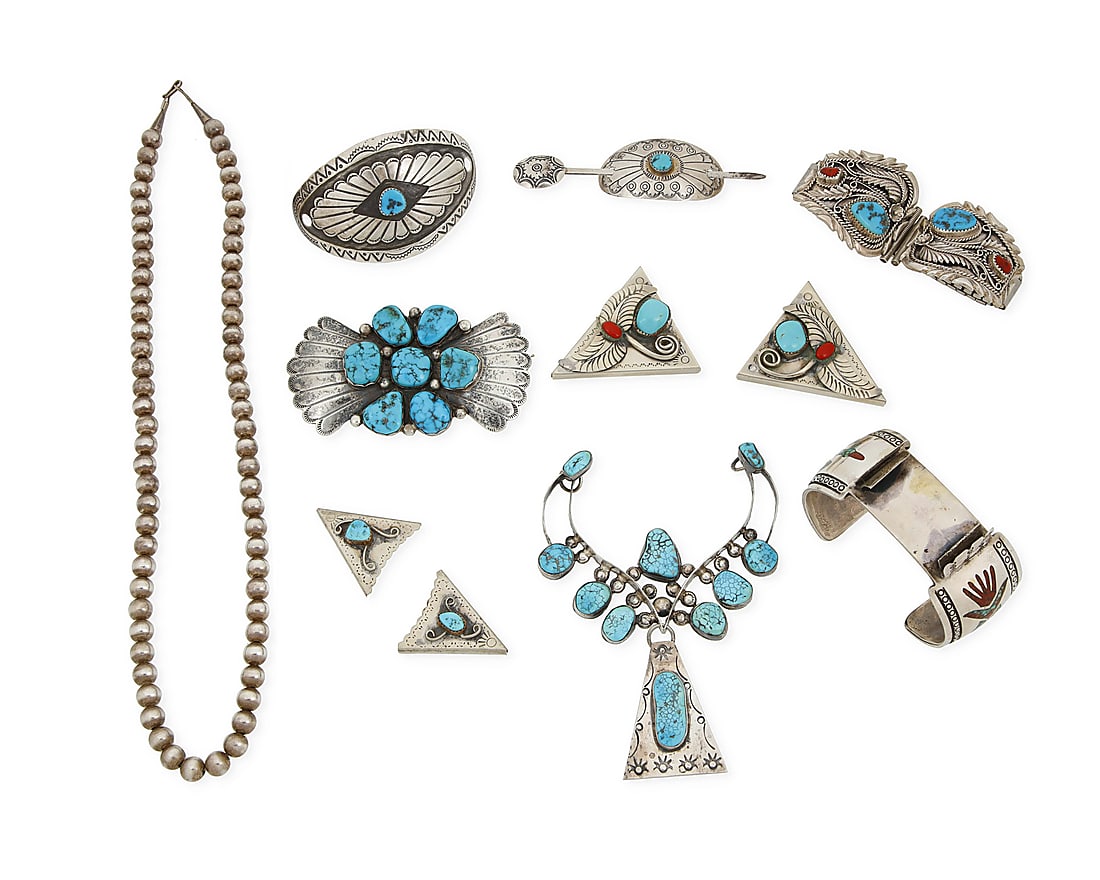 A large group of Southwest silver jewelry (1 of 2)