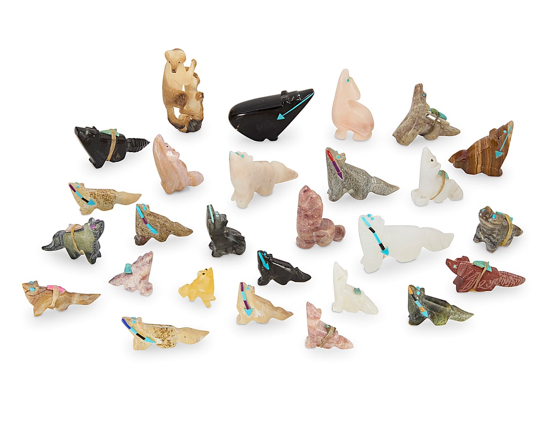 A large group of Zuni carved coyote fetishes (1 of 1)