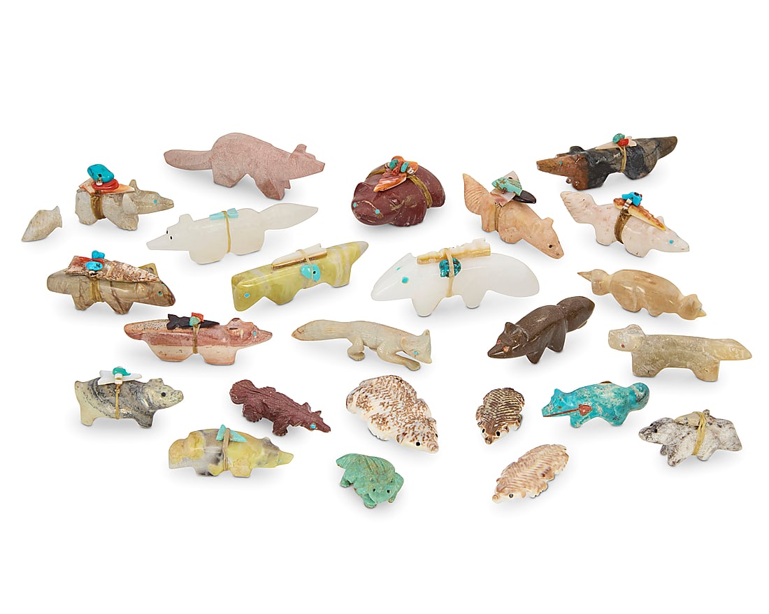 A large group of Zuni carved mammalian fetishes (1 of 1)