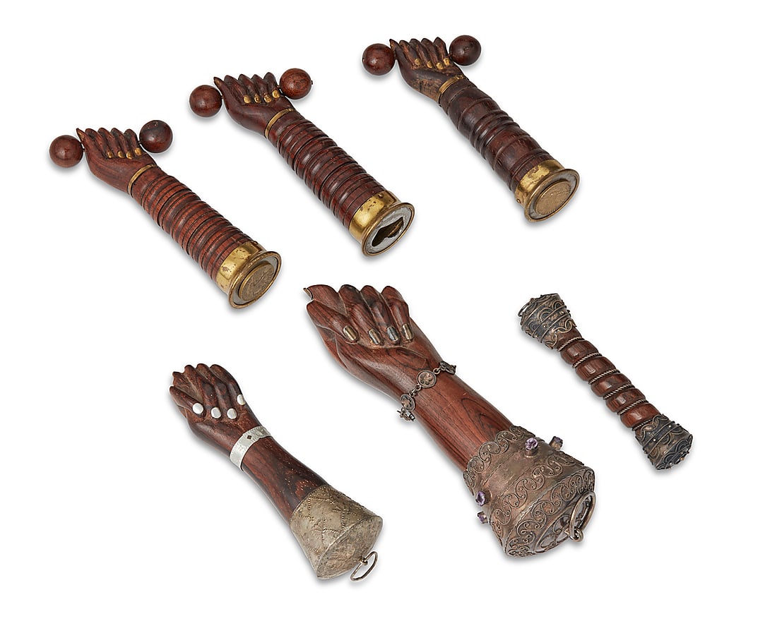 A group of South American carved wood talismanic charms (1 of 4)