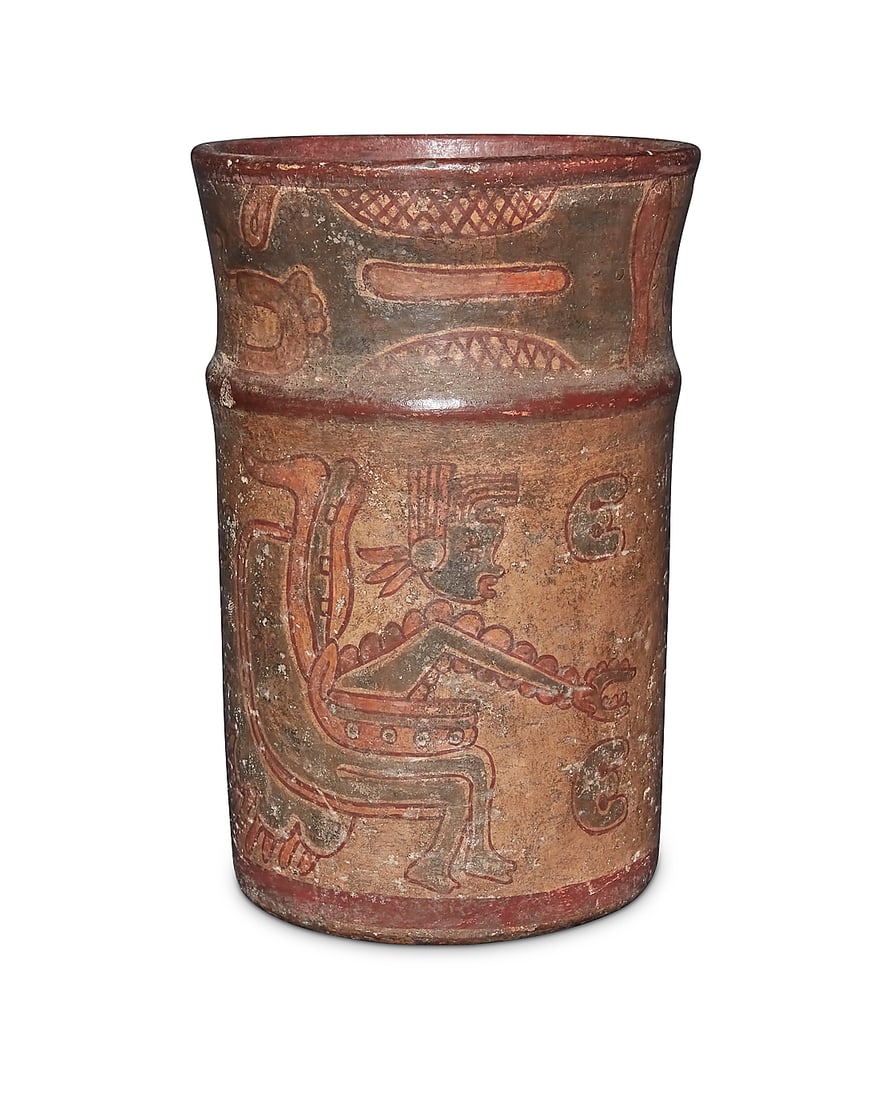A Pre-Columbian-style polychrome pottery copador (1 of 6)