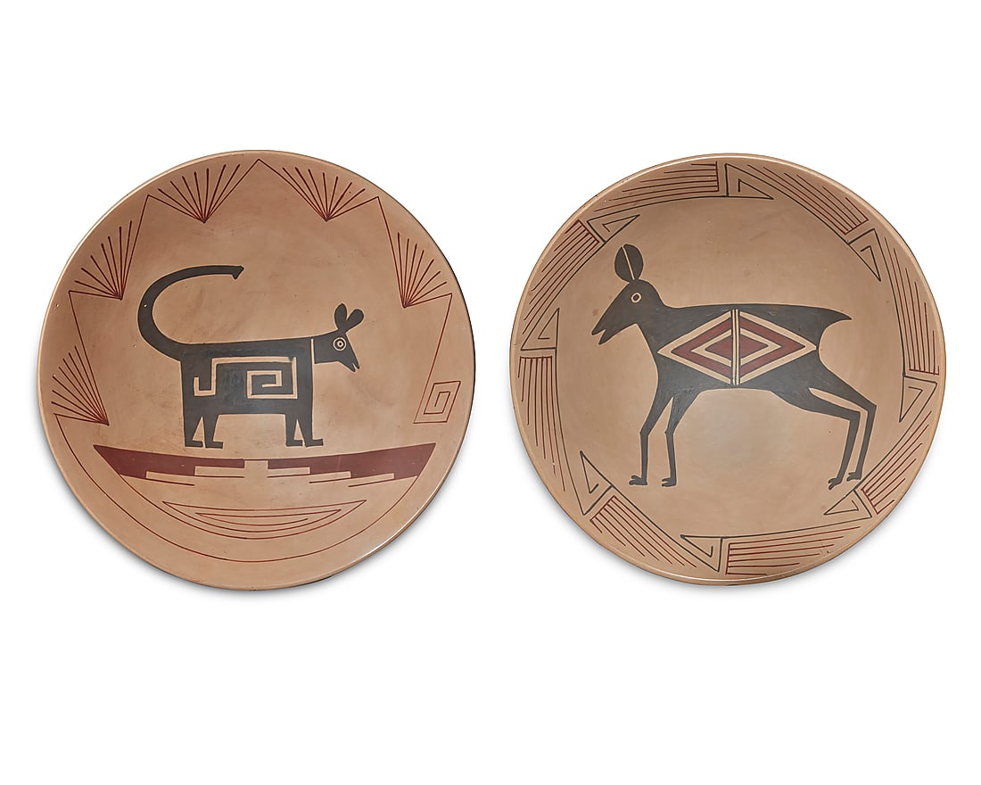 Felix Ortiz Rodriguez (b. 1942, Mata Ortiz), Two polychrome pottery bowls, circa 1980s (1 of 7)