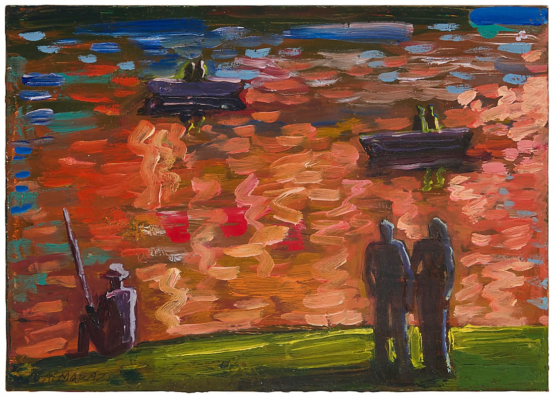 Carlos Almaraz (1941-1989, Mexican-American), "Echo Park Lake," 1987 (1 of 5)