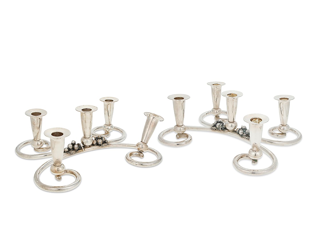 A pair of Peruvian sterling silver candelabra (1 of 10)