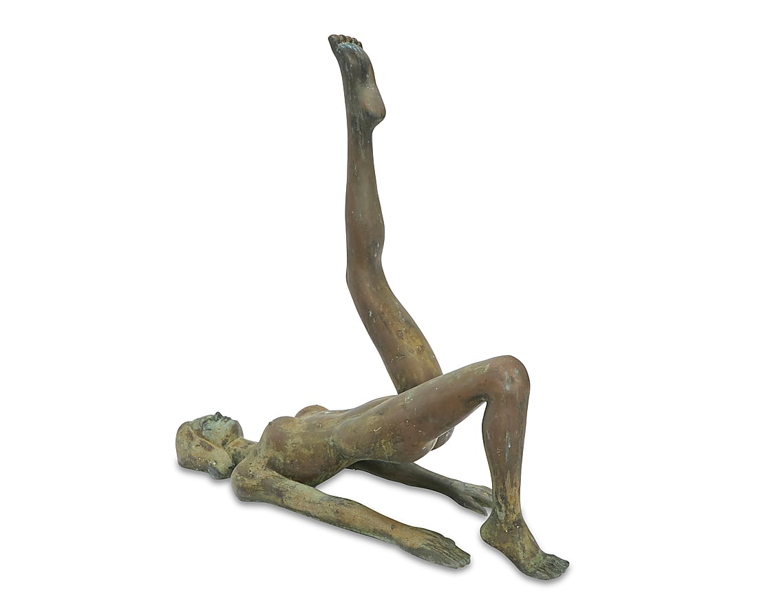 Victor Salmones (1937-1989, Mexican), "Lineas": Victor Salmones (1937-1989, Mexican) "Lineas" Verdigris patinated bronze Edition: 10/10 Signed and numbered in the casting: VICTOR SALMONES 44.75" H x 46" W x 15" D