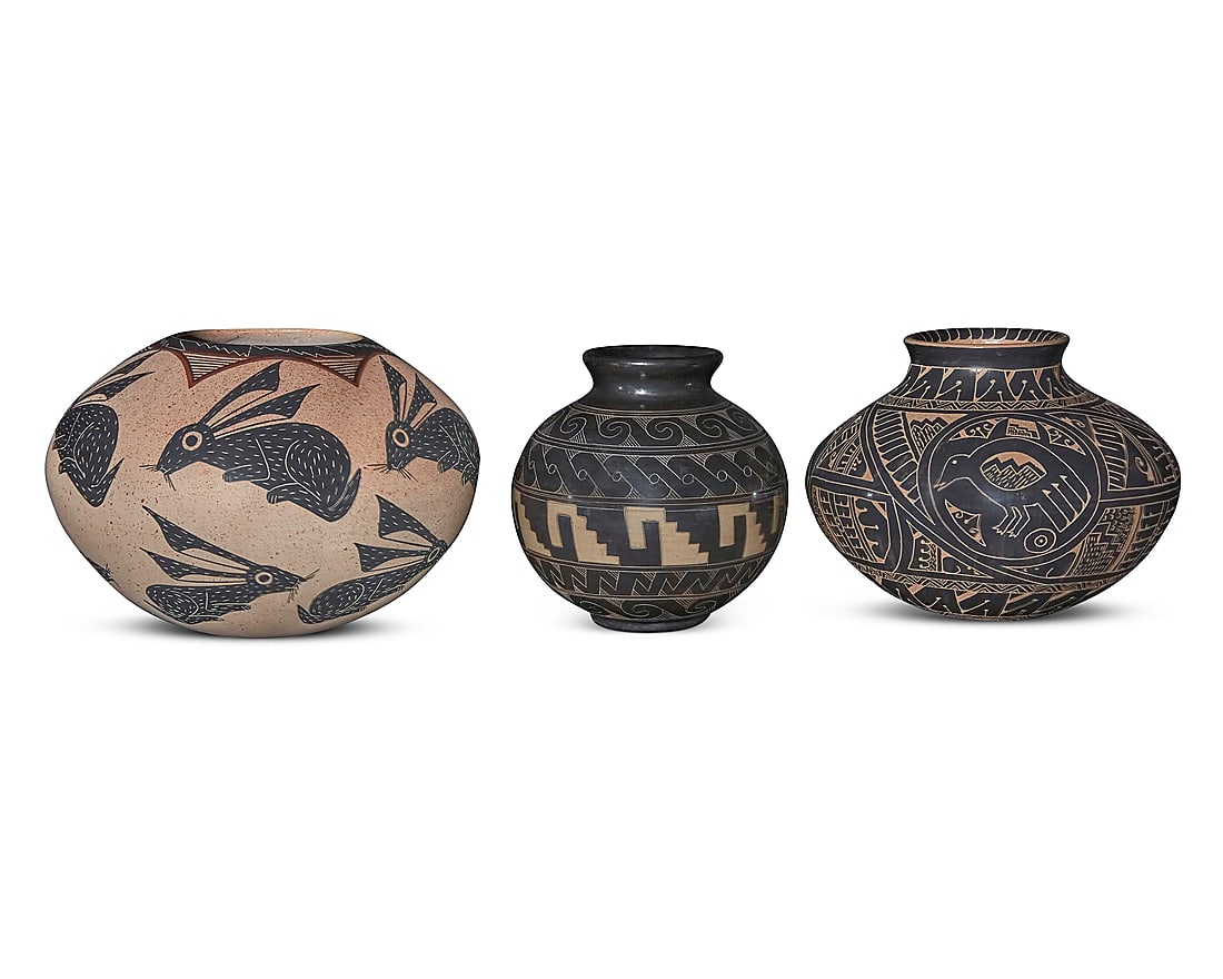 Three Latin American pottery jars (1 of 11)