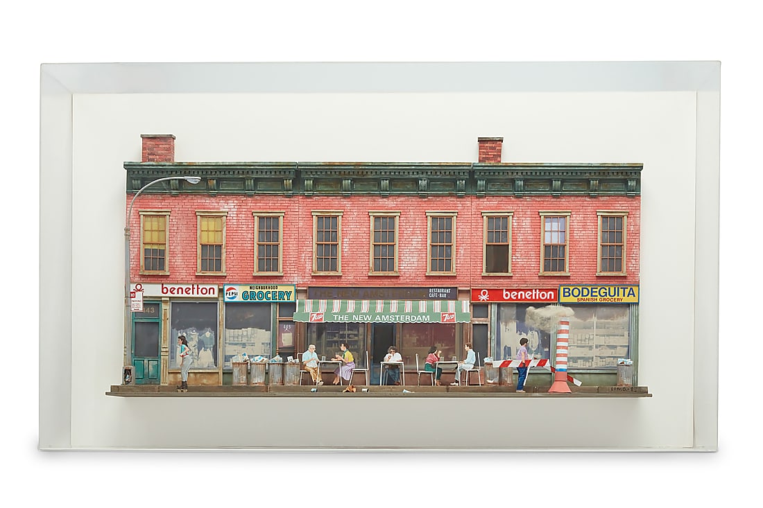 Hely Lima (b. 1948, Brazilian), Neighborhood block with figures, 1985 (1 of 5)