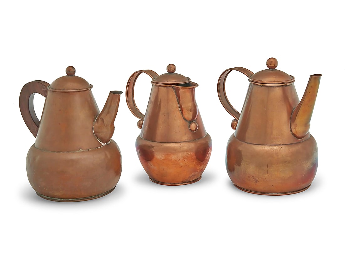 Three Hector Aguilar copper pots (1 of 5)