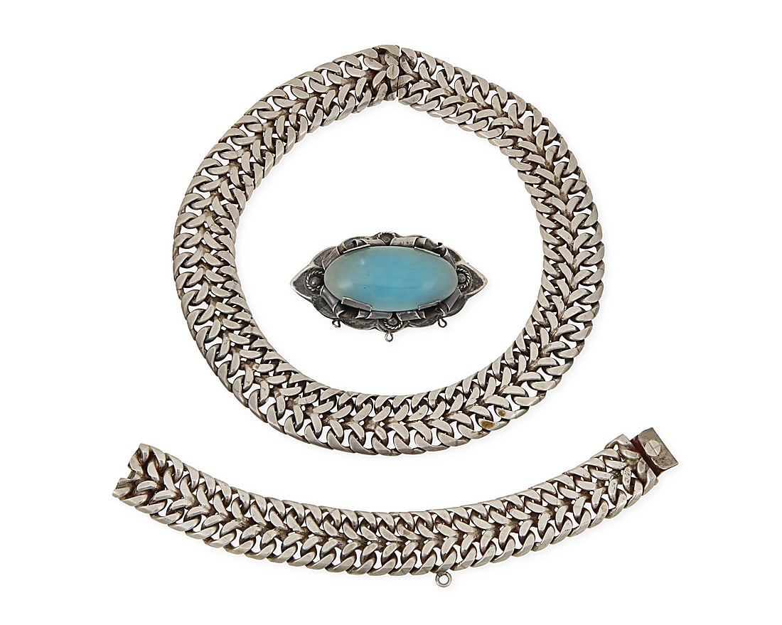 Three Mexican silver jewelry items (1 of 2)