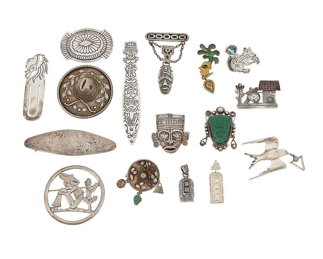 A group of Mexican-style silver jewelry (1 of 1)