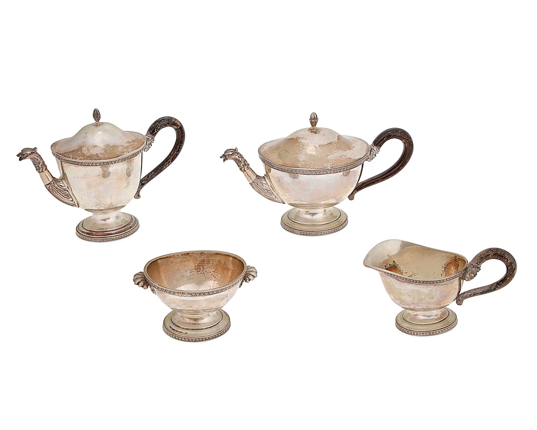 A Continental .800 silver tea and coffee service Early/mid-20th century Each marked: 800 / 204M (1 of 6)