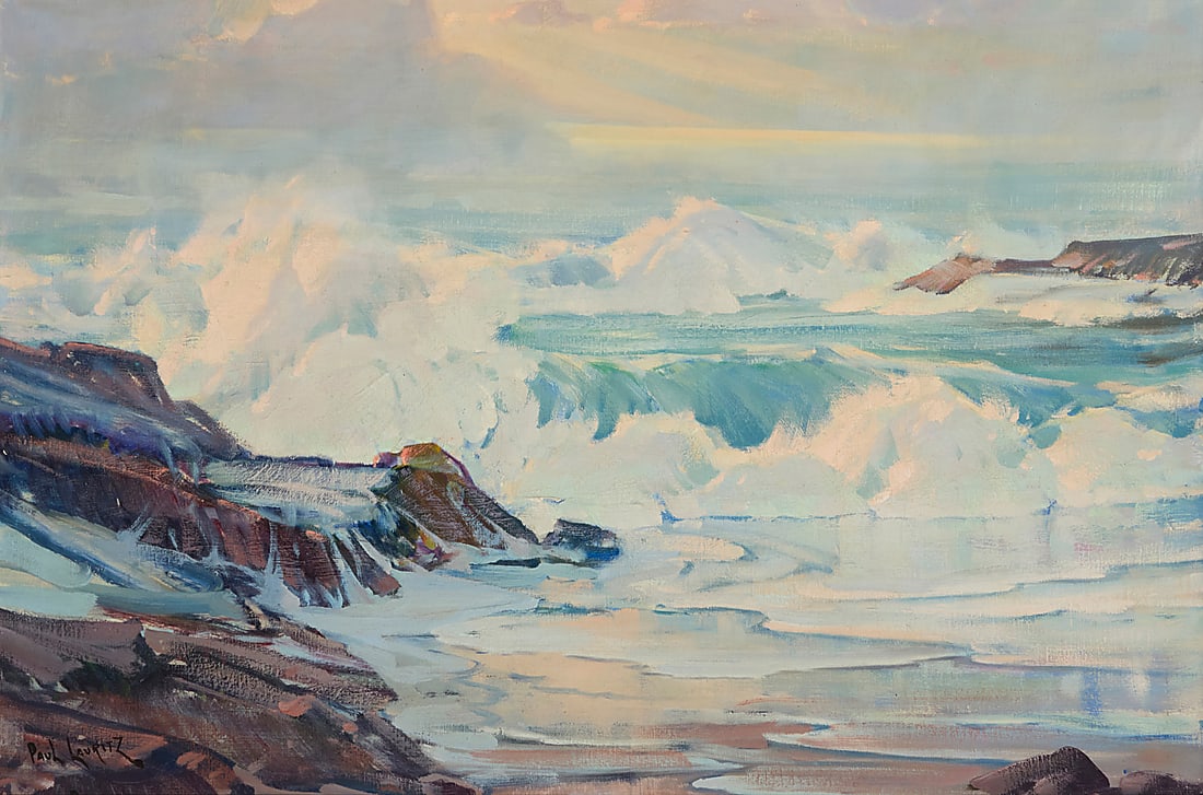 Paul Lauritz (1889-1975) Seascape Oil on canvas Signed lower left: Paul Lauritz 24 x 36in: Paul Lauritz (1889-1975) Seascape Oil on canvas Signed lower left: Paul Lauritz 24 x 36in Provenance: Private Collection, Maryland Private estate, California