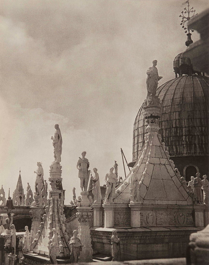 Laure Albin-Guillot (1879-1962), "Roof Top of French Church," circa 1950 (1 of 5)