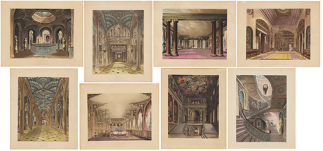Eight plates from "The History of the Royal Residences of Windsor Castle, St. James's Palace,: Eight plates from "The History of the Royal Residences of Windsor Castle, St. James's Palace, Carlton House, Kensington Palace, Hampton Court, Buckingham House, and Frogmore," by William Henry Pyne, p