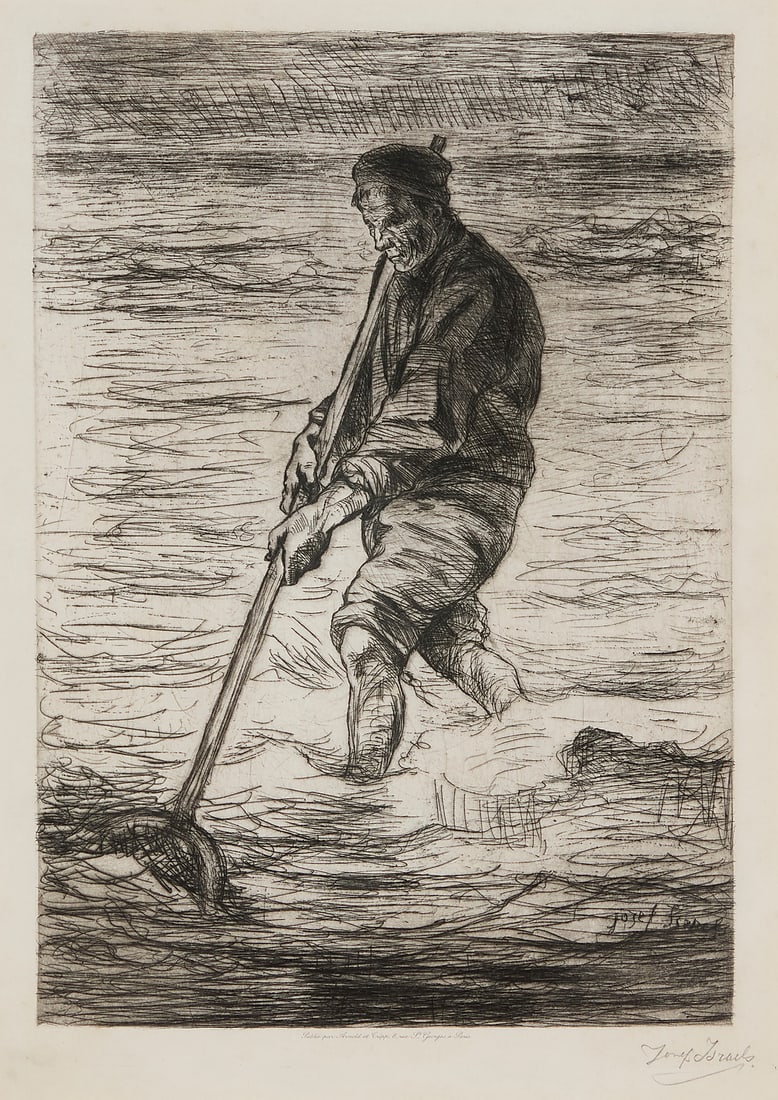 Jozef Israels (1824-1911) "The Fisherman," circa 1883 Etching on wove paper From the edition of: Jozef Israels (1824-1911) "The Fisherman," circa 1883 Etching on wove paper From the edition of unknown size Signed in pencil in the lower margin, at right: Jozef Israels; Arnold & Cripp, Paris, pub.,
