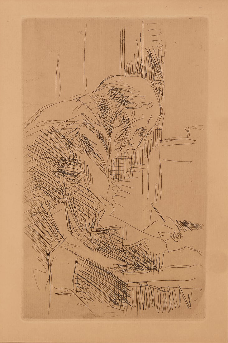 Pierre Bonnard (1867-1947) "Le Graveur," (also known as "Le Bonne Graveur"), circa 1930 Etching (1 of 8)