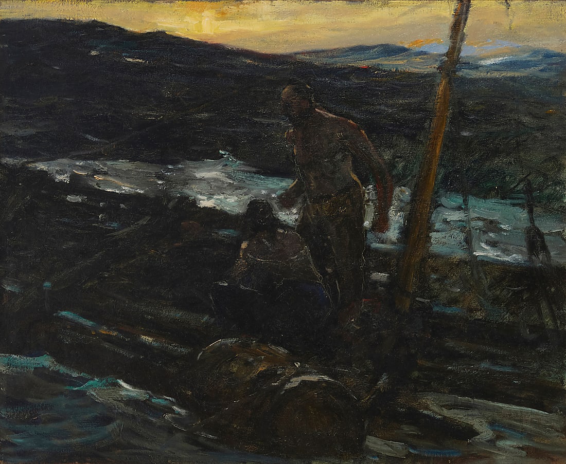 William Ritschel (1864-1949) "Sea Tragedy" Oil on canvas Signed and titled verso: W. Ritschel / (1 of 5)