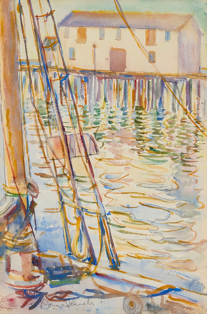 Donna Schuster (1883-1953) "Morning After the Storm" Watercolor on paper Signed in pencil lower: Donna Schuster (1883-1953) "Morning After the Storm" Watercolor on paper Signed in pencil lower left: Donna Schuster; titled on three gallery labels affixed to the frame's backing paper Sight: 17 x 11