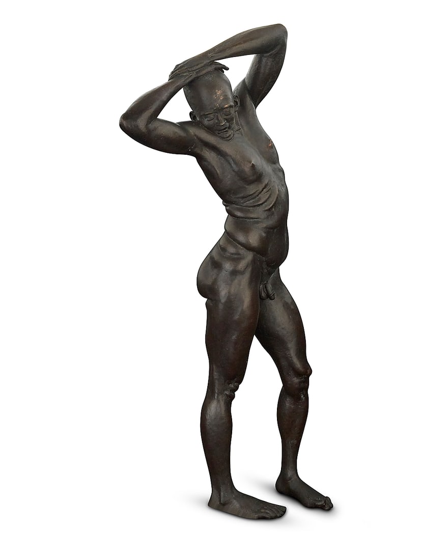 Louis Thiele Quaintance (20th/21st Century) Morning Stretch, 1984 Patinated bronze Incised with: Louis Thiele Quaintance (20th/21st Century) Morning Stretch, 1984 Patinated bronze Incised with signature and date: Louis Quaintance / artist proof 27.75" H x 13.5" W x 7.75" D Provenance: Sold: