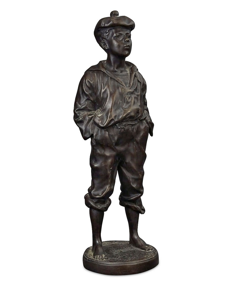Karl Kowalczewski (1876-1927) "Le Siffleur," 1889 Patinated bronze Signed and dated in the: Karl Kowalczewski (1876-1927) "Le Siffleur," 1889 Patinated bronze Signed and dated in the casting: VS [indistinct] 16.25" H x 5.5" W x 5" D Provenance: Private Estate, Southern California