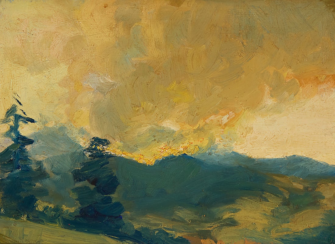 Clyde Scott (1884-1959), Landscape with dramatic clouds (1 of 5)