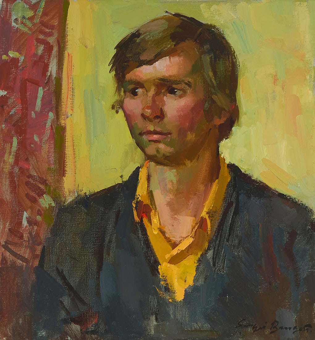 Sergei Bongart (1918-1985) Portrait of a man Oil on canvas Signed lower right: Sergei Bongart 26: Sergei Bongart (1918-1985) Portrait of a man Oil on canvas Signed lower right: Sergei Bongart 26 x 24in Provenance: The Estate of Sergei Bongart