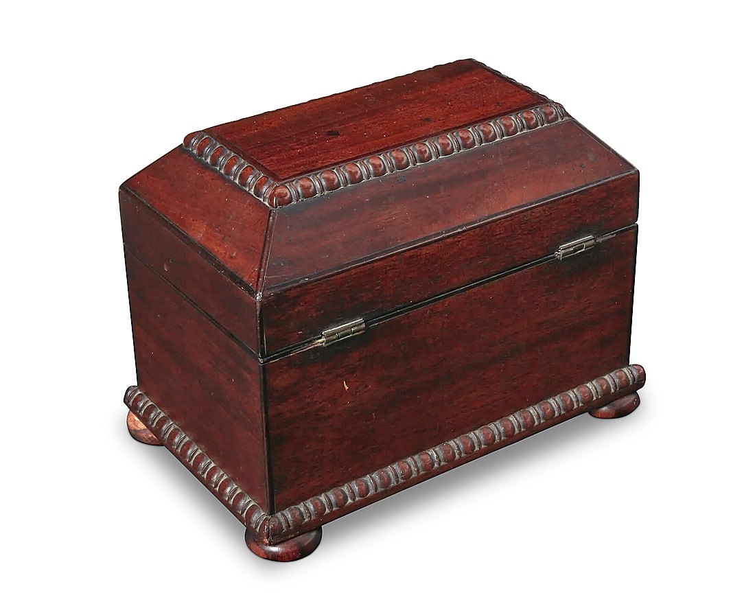 A Regency mahogany tea caddy - 3