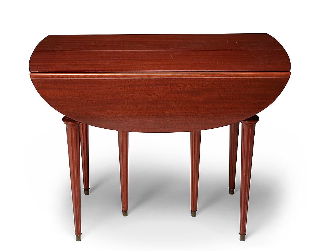 A George III style fruitwood pembroke table Early/mid-20th century Applied with a paper label: (1 of 5)