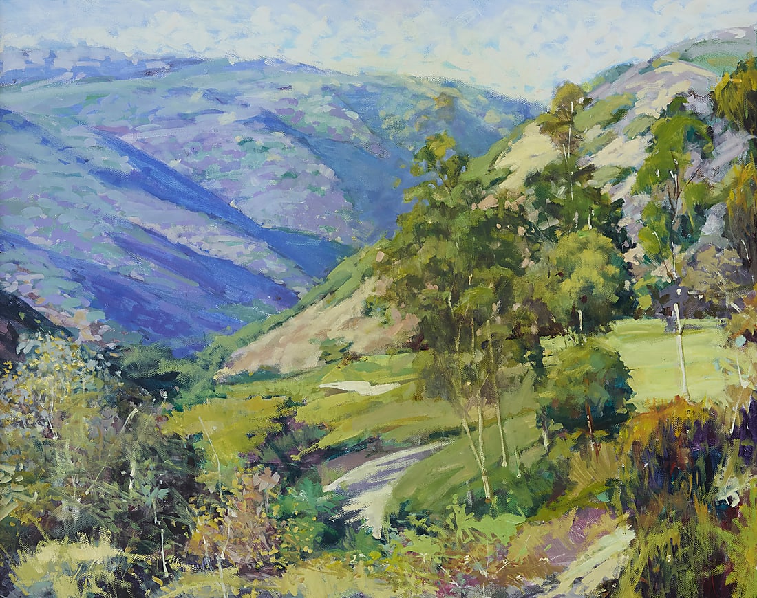 Jeff Yeomans (20th/21st Century) "Aliso Creek Morning (Golfing with Mr. Payne)," 2009 Oil on: Jeff Yeomans (20th/21st Century) "Aliso Creek Morning (Golfing with Mr. Payne)," 2009 Oil on canvas Signed faintly along the lower center: J. Yeomans; signed again, dated "2009," and inscribed, verso: