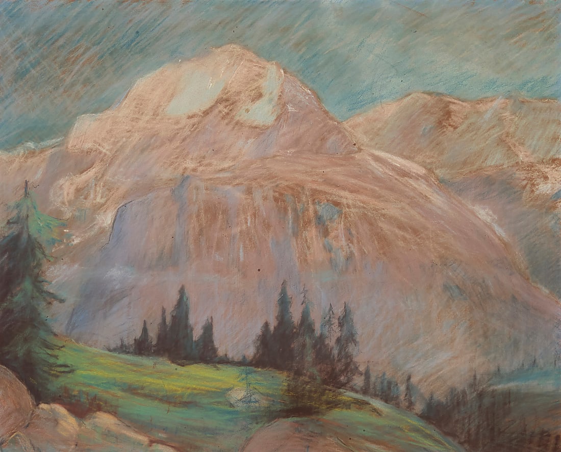 Raymond Nott (1888-1948) "Sierras" Pastel on paper Signed "Raymond Nott" and titled in pencil on (1 of 5)