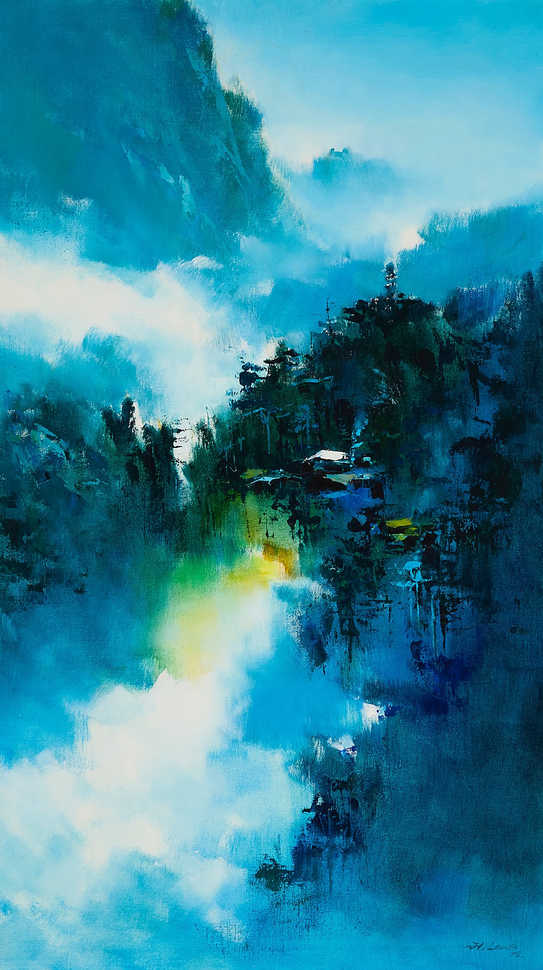 Hong Leung (b. 1933) Hillside landscape, 1978 Oil on canvas Signed and dated lower right: H (1 of 6)