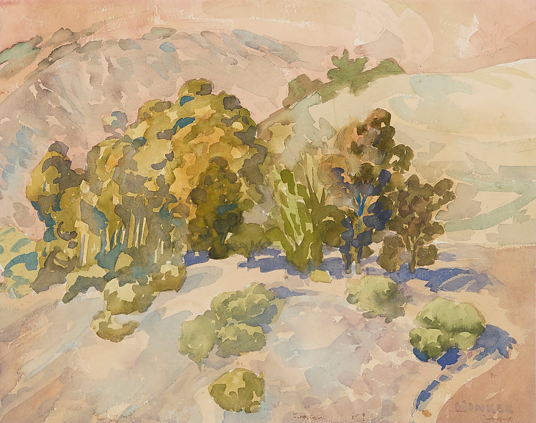 Clarence Hinkle (1880-1960), California hills landscape: Clarence Hinkle (1880-1960) California hills landscape Watercolor on paper Signed lower right: Hinkle Sight: 15 x 19in