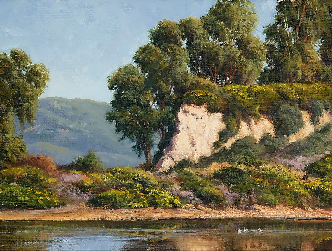 Ralph Waterhouse (b. 1943) "The Slough at Goleta Beach Park near Santa Barbara California," 2003: Ralph Waterhouse (b. 1943) "The Slough at Goleta Beach Park near Santa Barbara California," 2003 Oil on canvas Signed lower left: Ralph Waterhouse; titled and dated "March 2003," presumably in another