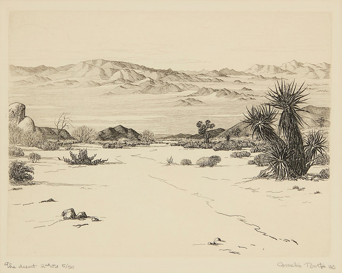 Cornelis Botke (1887-1954) "The Desert" Etching on paper Edition: 5/50 (2nd edition), printed (1 of 6)