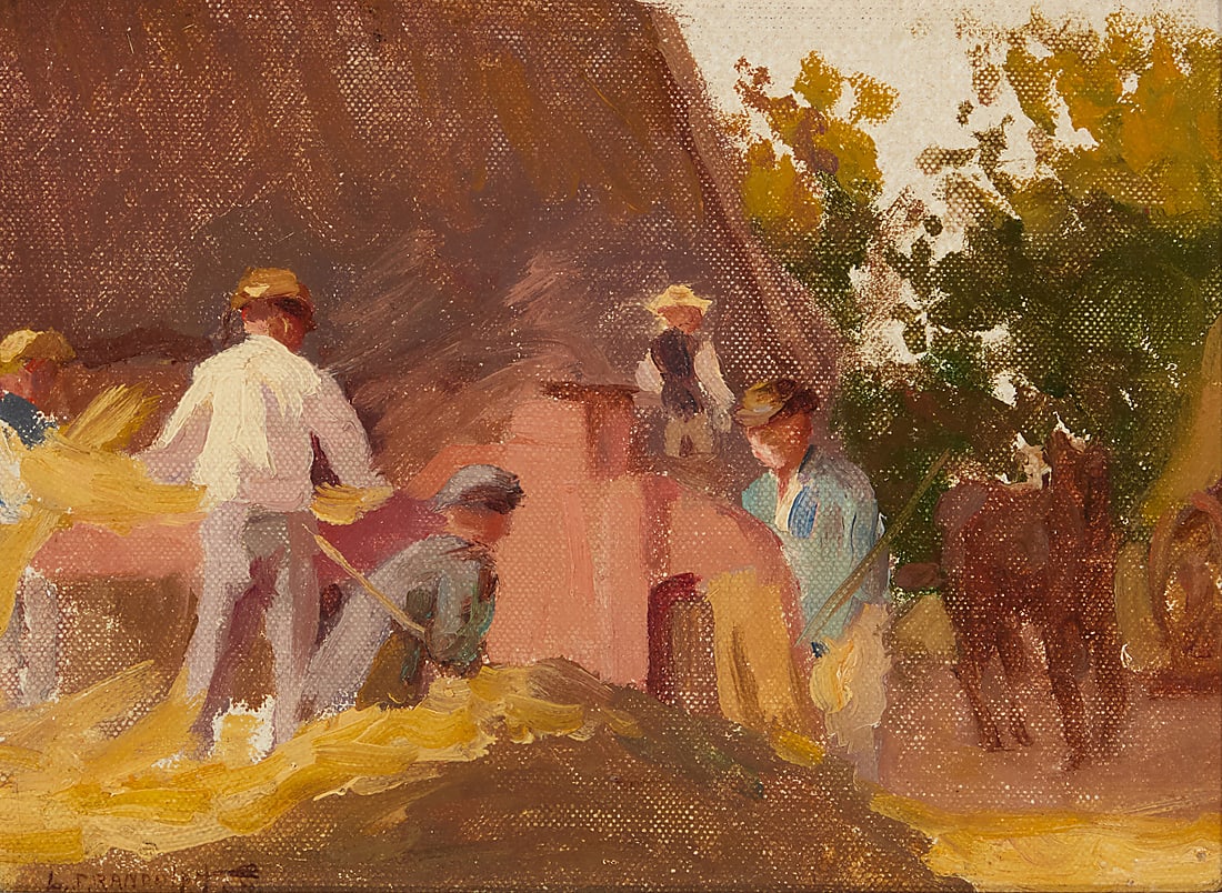 Lee Fritz Randolph (1880-1956) "Haying Scene," 1903 Oil on canvasboard Signed lower left: L. (1 of 8)