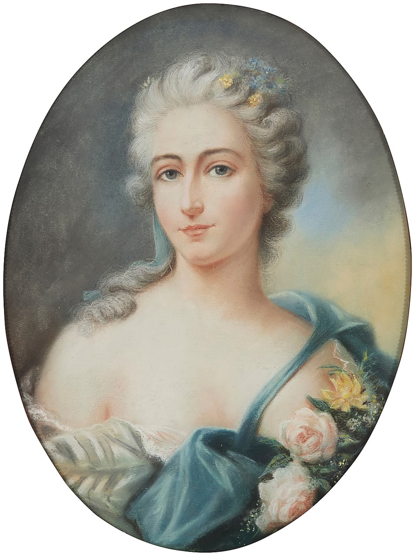18th Century-style French School Portrait of a lady Pastel on paper Appears unsigned Sight: 23 1/2: 18th Century-style French School Portrait of a lady Pastel on paper Appears unsigned Sight: 23 1/2 x 17 1/2in