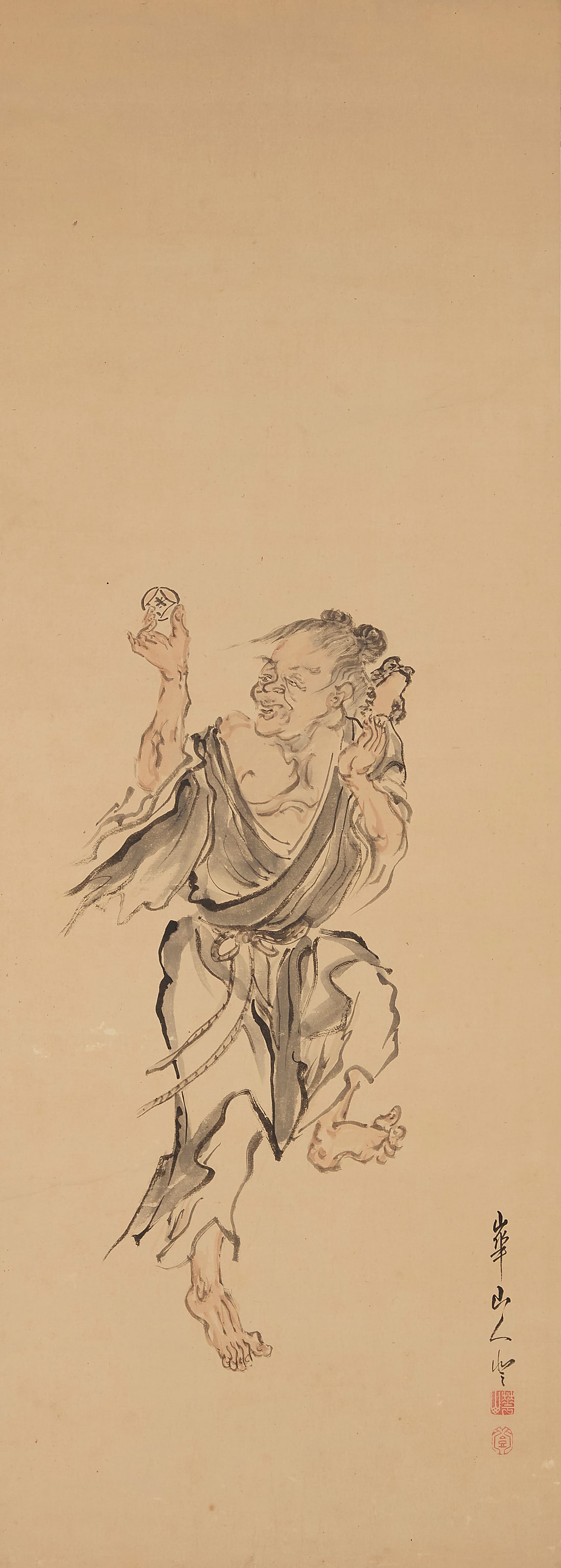 Three Japanese hanging scrolls - 7