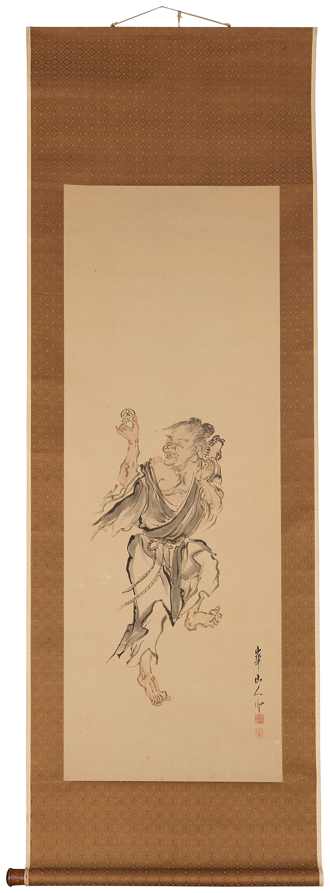 Three Japanese hanging scrolls - 9