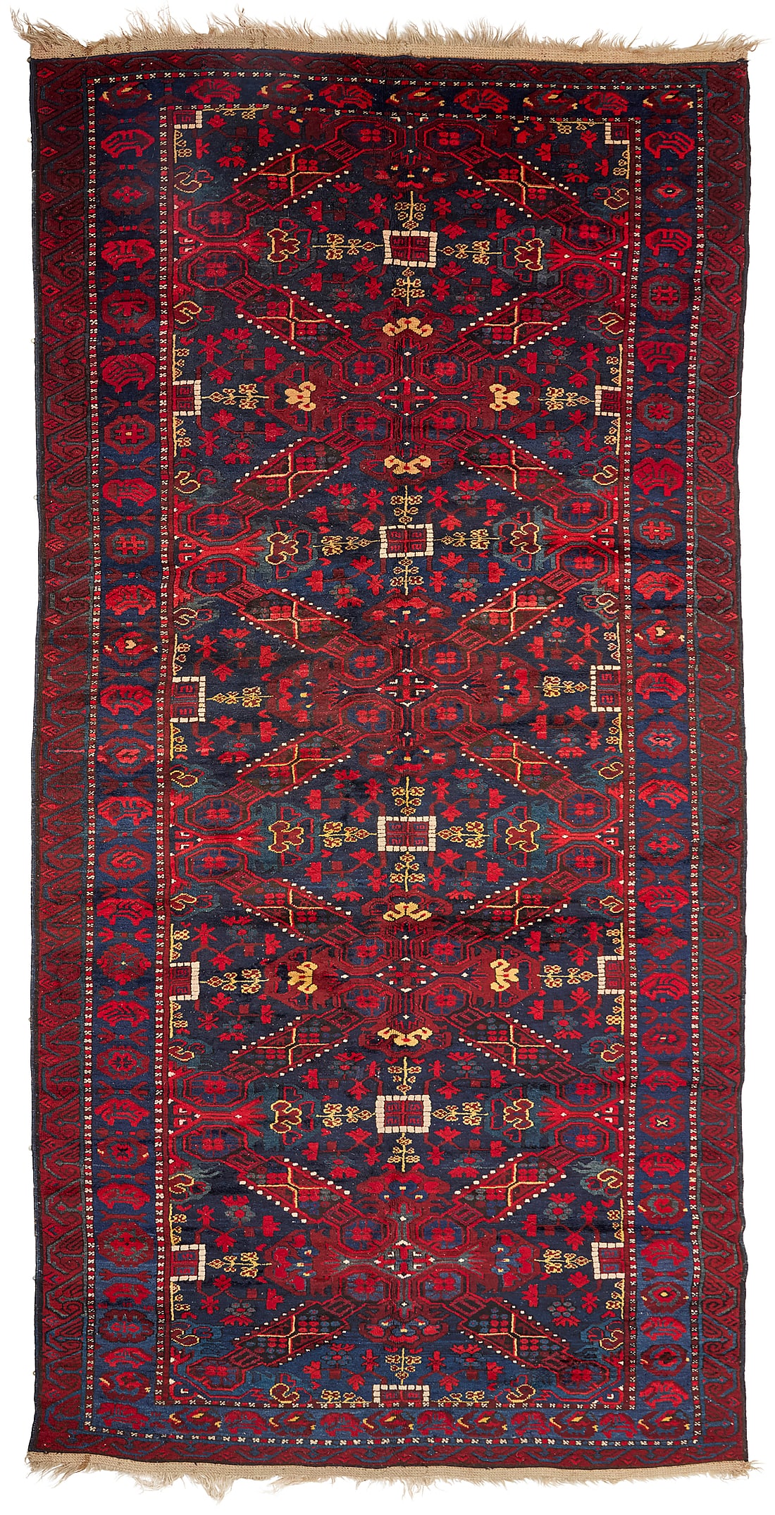 A Persian runner 20th century Wool on wool foundation 10' 7" L x 4' 10.5" W: A Persian runner 20th century Wool on wool foundation 10' 7" L x 4' 10.5" W