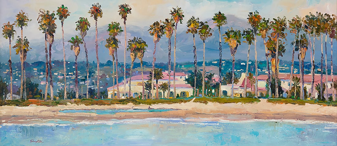 G. Eric Slayton (b. 1945) "Postcard from Santa Barbara" Oil on canvas Signed lower left: Slayton; (1 of 7)
